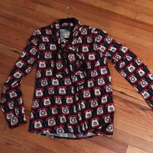 Sister Jane pussy bow telephone print blouse